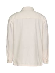 Tommy Jeans White 100% Cotton Slub Long Sleeve Overshirt - Image 6 of 7