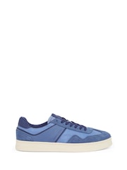 Tommy Hilfiger Light Blue 100% Linen High Vulcanised Low Core Chambray Trainers - Image 2 of 6