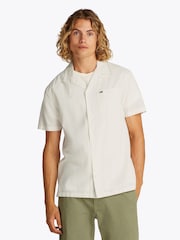 Tommy Jeans White Linen Blend Short Sleeve Shirt - Image 1 of 7