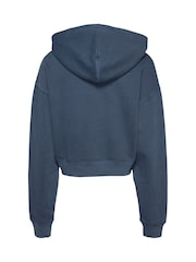 Tommy Jeans Blue Boxy Cropped Varsity 100% Cotton Sweat Top - Image 6 of 7