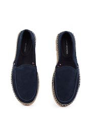 Tommy Hilfiger Blue Suede Espadrille Loafers - Image 4 of 6