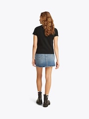 Tommy Jeans Black Regular Fit Bubble 100% Cotton T-Shirt - Image 3 of 7