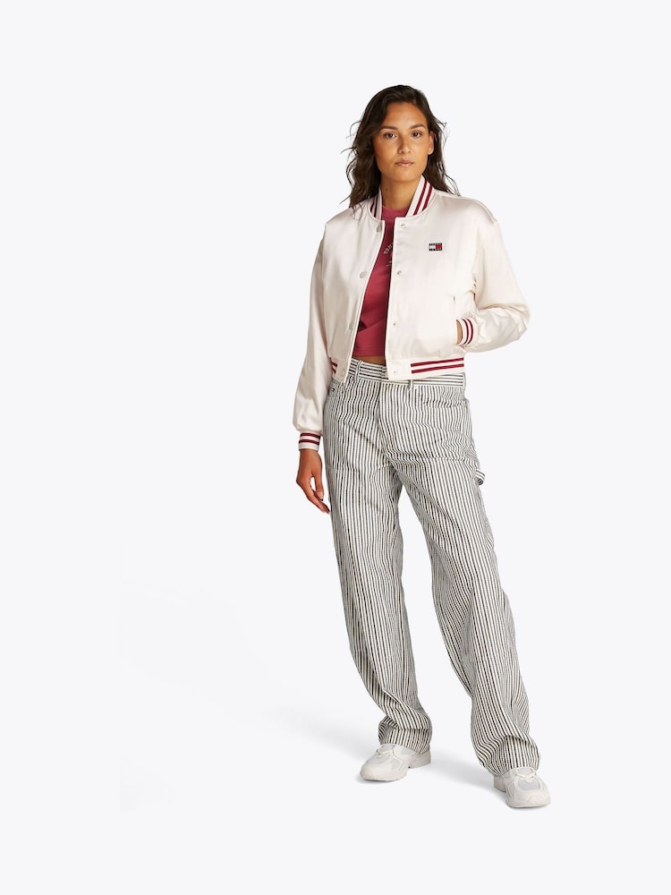 Tommy Jeans White Satin Coach Jacket - Image 2 of 7
