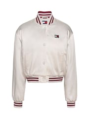 Tommy Jeans White Satin Coach Jacket - Image 5 of 7