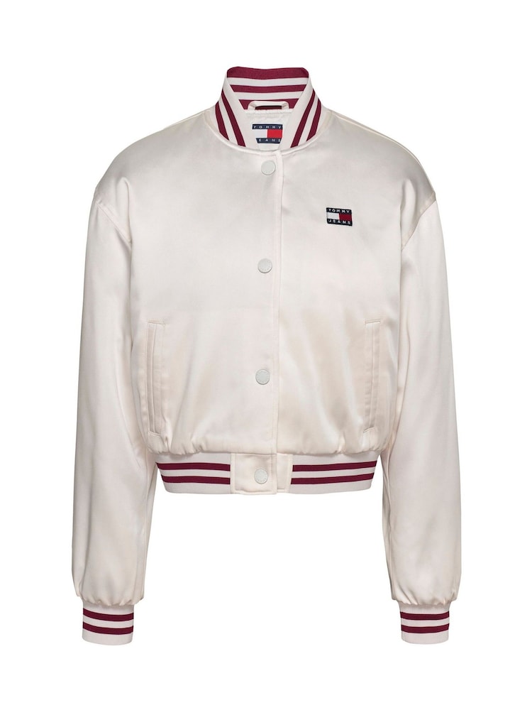 Tommy Jeans White Satin Coach Jacket - Image 5 of 7