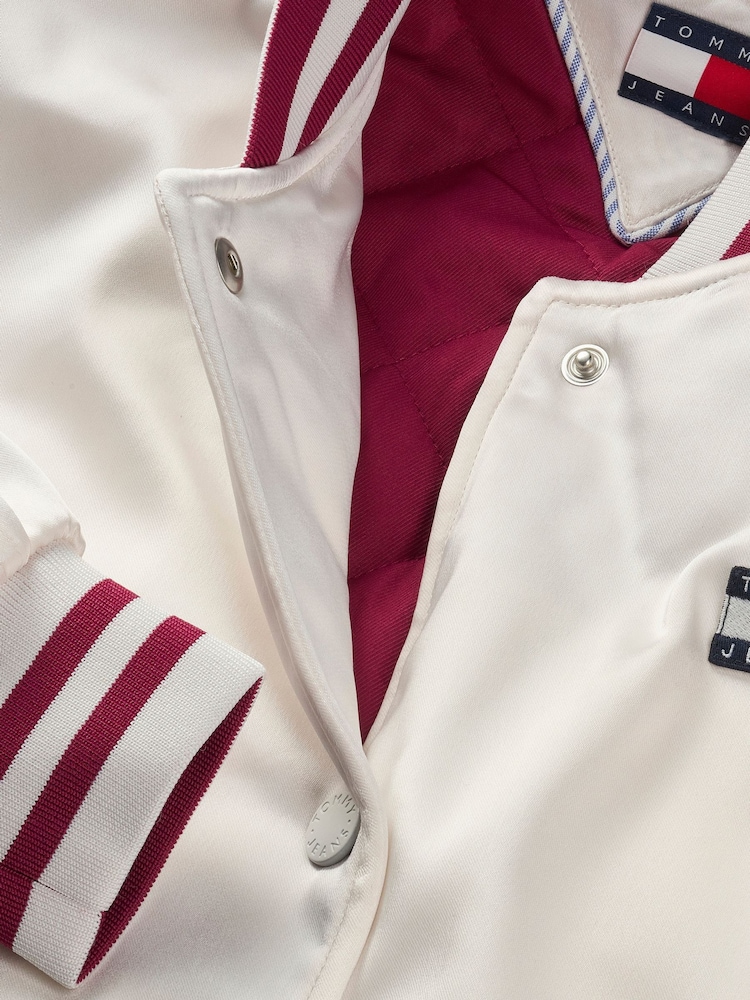 Tommy Jeans White Satin Coach Jacket - Image 7 of 7 Tommy Jeans White Satin Coach Jacket - Image 7 of 7