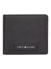 Tommy Hilfiger Black Leather Monogram Mini Card Wallet - Image 1 of 4