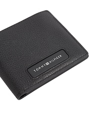 Tommy Hilfiger Black Leather Monogram Mini Card Wallet - Image 4 of 4