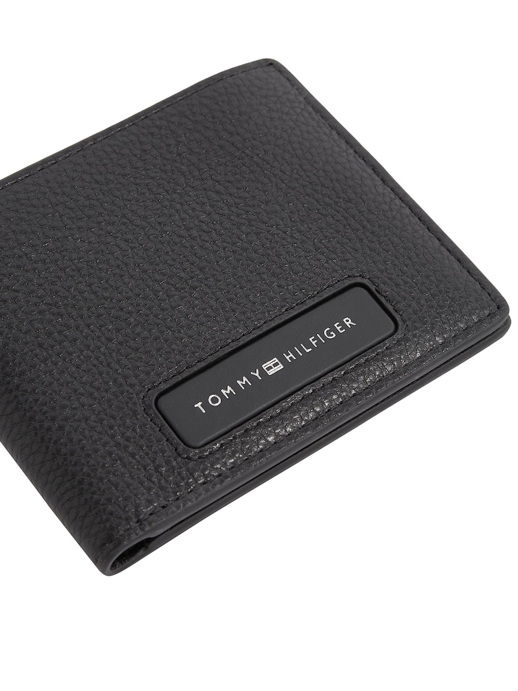 Tommy Hilfiger Black Leather Monogram Mini Card Wallet - Image 4 of 4