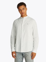Tommy Jeans White Linen Mix Stripe Shirt - Image 1 of 1