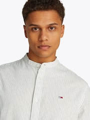 Tommy Jeans White Linen Mix Stripe Shirt - Image 4 of 7