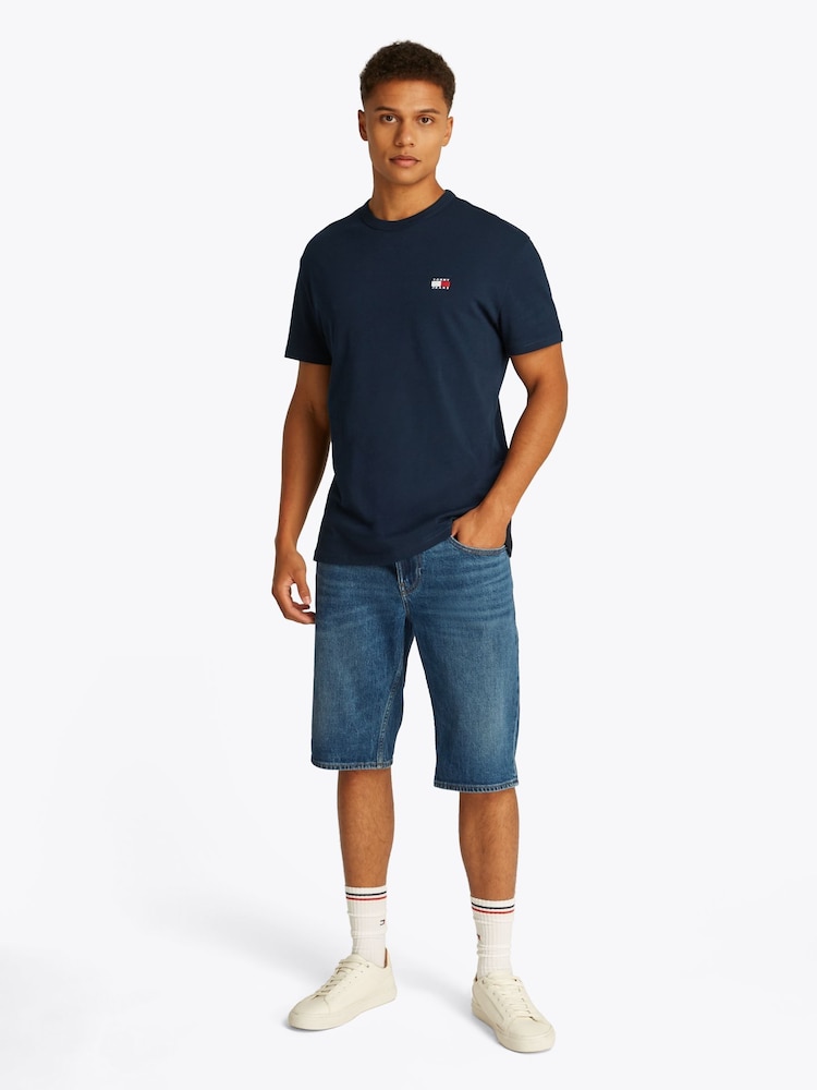 Blau - Tommy Jeans Regular Fit 100% Cotton Badge T-Shirt - Bild 2 von 7