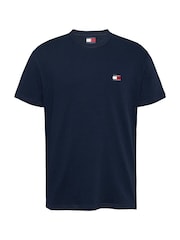 Blau - Tommy Jeans Regular Fit 100% Cotton Badge T-Shirt - Bild 5 von 7