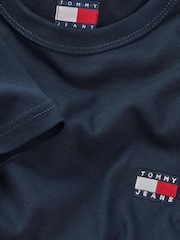 Blau - Tommy Jeans Regular Fit 100% Cotton Badge T-Shirt - Bild 7 von 7