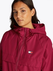 Tommy Jeans Red Essential Windbreaker Jacket - Image 4 of 7
