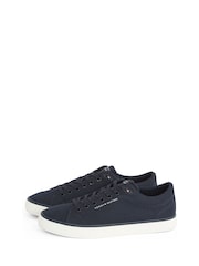 Tommy Hilfiger Blue 100% Linen High Vulcanised Low Core Chambray Trainers - Image 4 of 6