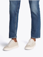 Tommy Hilfiger Natural 100% Linen High Vulcanised Low Core Chambray Trainers - Image 1 of 6