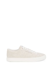 Tommy Hilfiger Natural 100% Linen High Vulcanised Low Core Chambray Trainers - Image 2 of 6