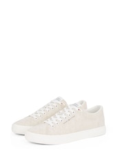 Tommy Hilfiger Natural 100% Linen High Vulcanised Low Core Chambray Trainers - Image 4 of 6
