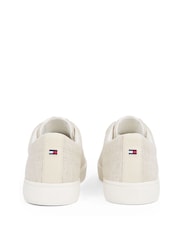 Tommy Hilfiger Natural 100% Linen High Vulcanised Low Core Chambray Trainers - Image 5 of 6