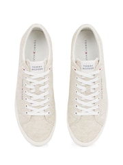Tommy Hilfiger Natural 100% Linen High Vulcanised Low Core Chambray Trainers - Image 6 of 6