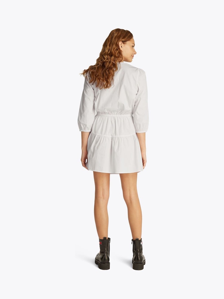 Tommy Jeans White Poplin Mini 100% Cotton Dress - Image 3 of 7