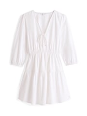 Tommy Jeans White Poplin Mini 100% Cotton Dress - Image 6 of 7