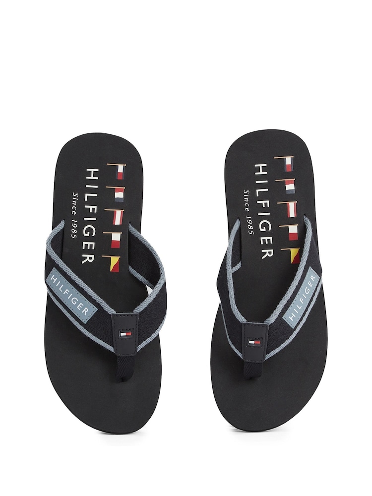 Tommy Hilfiger Black Beach Sandals - Image 6 of 6