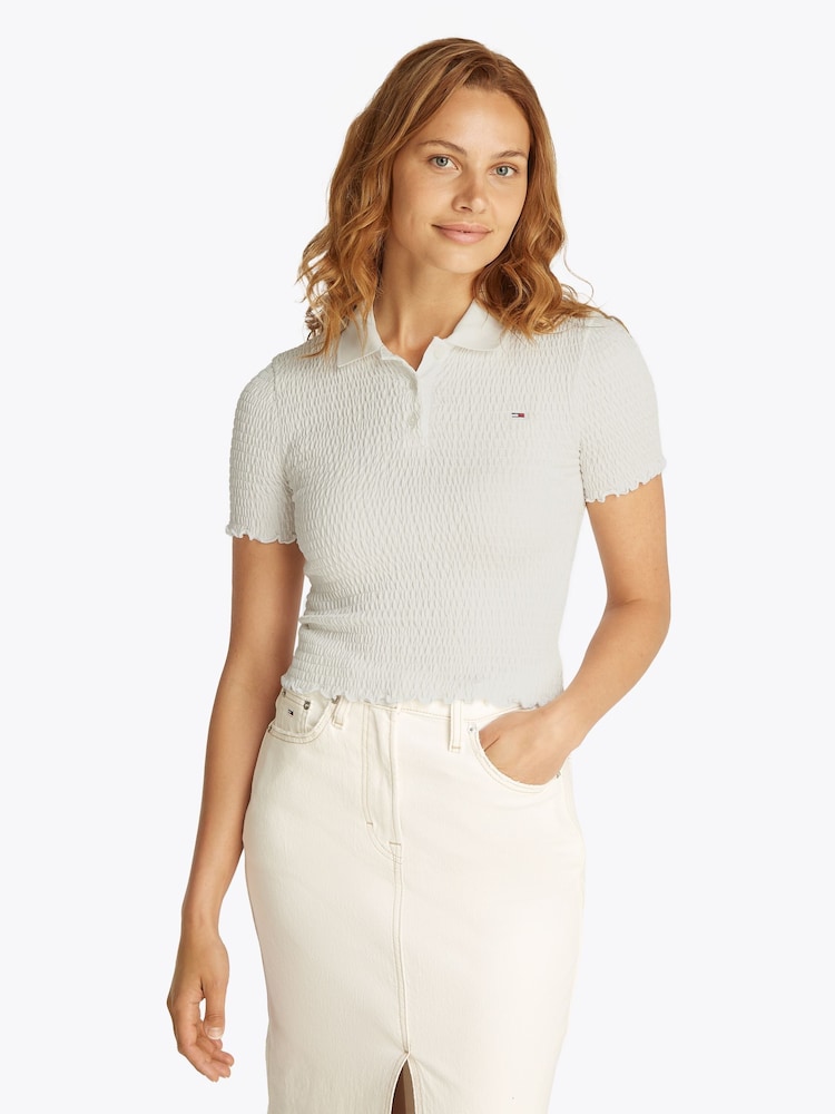 Tommy Jeans Slim Smock Mânecă scurtă Tricouri polo - Image 1 of 7