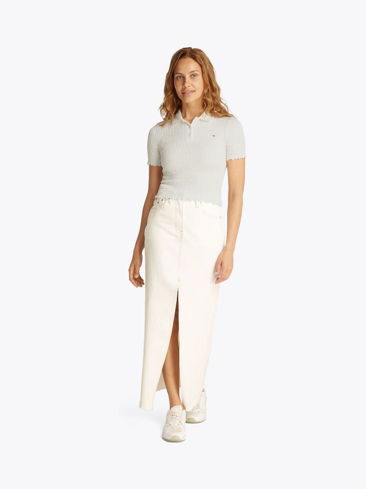 Tommy Jeans Slim Smock Mânecă scurtă Tricouri polo - Image 2 of 7