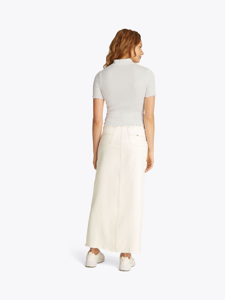 Tommy Jeans Slim Smock Mânecă scurtă Tricouri polo - Image 3 of 7