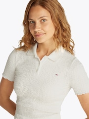 Tommy Jeans Slim Smock Mânecă scurtă Tricouri polo - Image 4 of 7