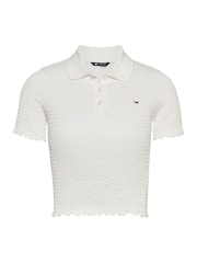 Tommy Jeans Slim Smock Mânecă scurtă Tricouri polo - Image 5 of 7