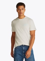 Tommy Jeans White Regular Fit Bubble Back Short Sleeve 100% Cotton T-Shirt - Image 1 of 7