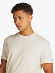 Tommy Jeans White Regular Fit Bubble Back Short Sleeve 100% Cotton T-Shirt - Image 4 of 7
