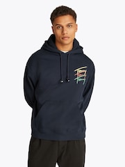 Albastru - Hanorac Tommy Jeans Signature cu croi lejer din bumbac 100% - Image 1 of 7