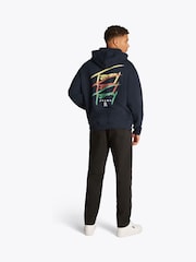 Albastru - Hanorac Tommy Jeans Signature cu croi lejer din bumbac 100% - Image 3 of 7