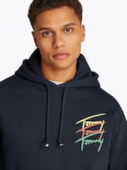 Albastru - Hanorac Tommy Jeans Signature cu croi lejer din bumbac 100% - Image 4 of 7