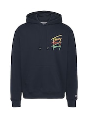 Albastru - Hanorac Tommy Jeans Signature cu croi lejer din bumbac 100% - Image 5 of 7