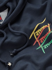 Albastru - Hanorac Tommy Jeans Signature cu croi lejer din bumbac 100% - Image 7 of 7