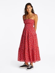 Tommy Jeans Red Chiffon Maxi Dress - Image 1 of 6