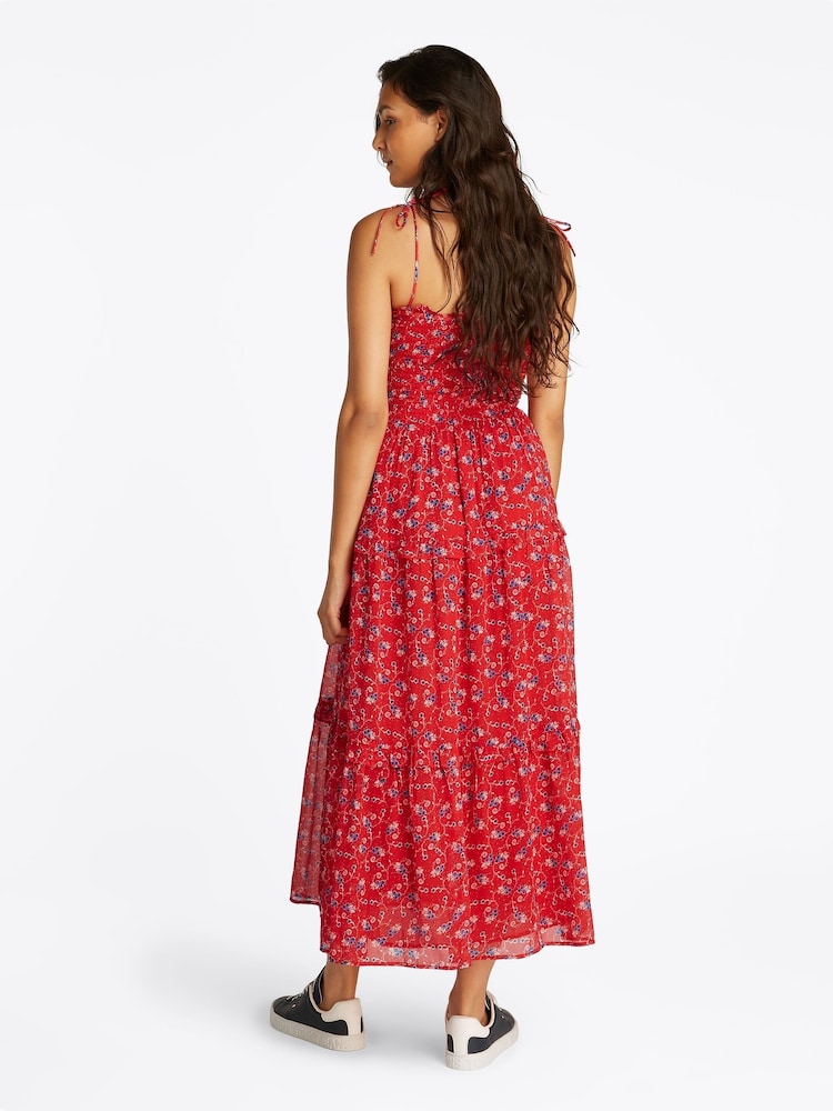 Tommy Jeans Red Chiffon Maxi Dress - Image 2 of 6