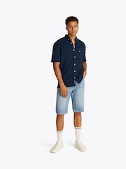 Tommy Jeans Blue Regular Fit Seersucker Short Sleeve 100% Cotton Shirt - Image 2 of 7