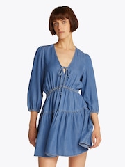 Tommy Jeans Blue Chambray Mini Dress - Image 1 of 7