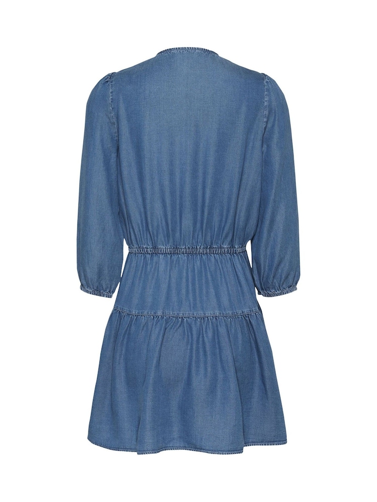 Tommy Jeans Blue Chambray Mini Dress - Image 6 of 7
