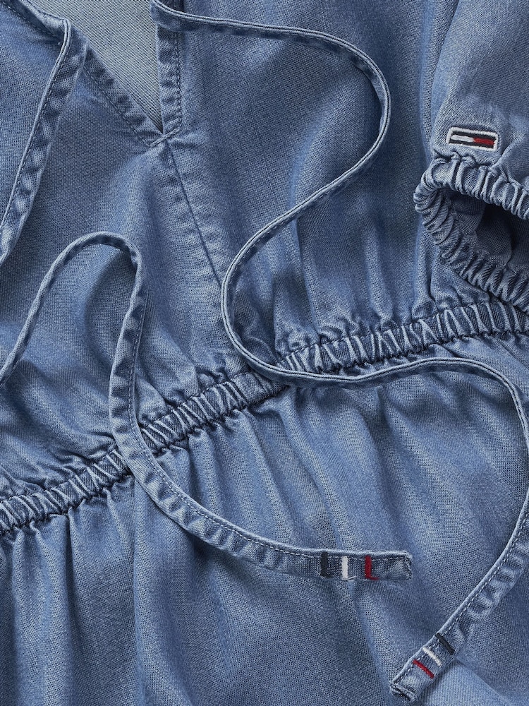 Tommy Jeans Blue Chambray Mini Dress - Image 7 of 7