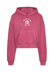 Tommy Jeans Red Boxy Cropped Varsity 100% Cotton Sweat Top - Image 5 of 7