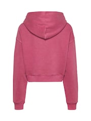Tommy Jeans Red Boxy Cropped Varsity 100% Cotton Sweat Top - Image 6 of 7