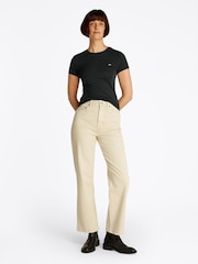 Tommy Jeans Black Slim Crew Neck 100% Cotton T-Shirt - Image 2 of 7