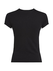Tommy Jeans Black Slim Crew Neck 100% Cotton T-Shirt - Image 6 of 7